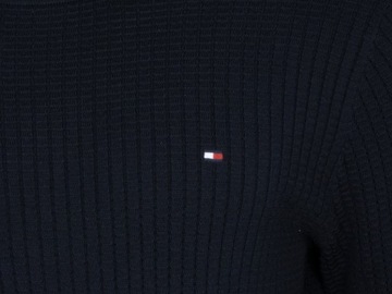 TOMMY HILFIGER sweter męski, bawełniany, granatowy, S