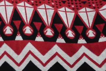 H&M PONCHO BOHO HIPPIE AZTECKI WZÓR FRĘDZLE KOLOROWE KOC NARZUTKA