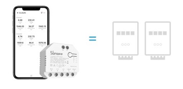Sonoff DUAL R3 Встраиваемые в стену жалюзи с измерением тока