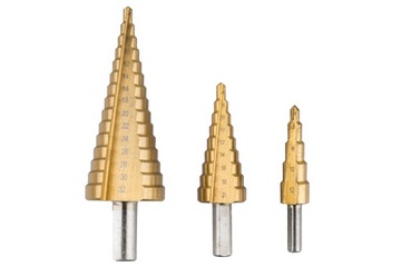 WIERTŁA STOŻKOWE STOPNIOWE DO METALU 4-32MM 3 SZT