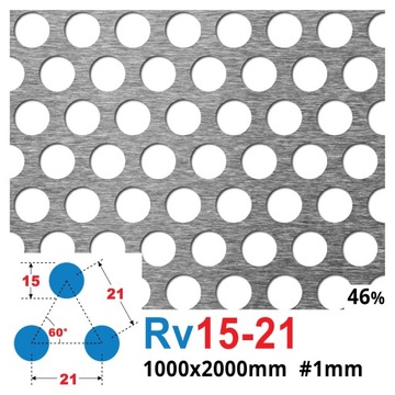 ПЕРФОРИРОВАННЫЙ ЛИСТ 1000 x 2000 Rv 15 - 21 КОЛЕСА 1
