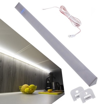 LAMPA LED PODSZAFKOWA LISTWA NA WYMIAR NEUTRALNA 200CM WŁĄCZNIK DOTYKOWY