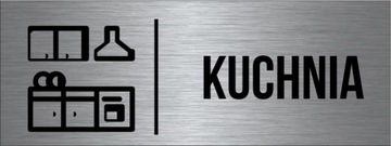 TABLICZKA Kuchnia Aluminium Piktogram Srebrna