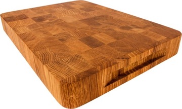 DESKA DREWNIANA DO KROJENIA DĘBOWA MAŁA ENDGRAIN 35x25x4 CM SZTORCOWA