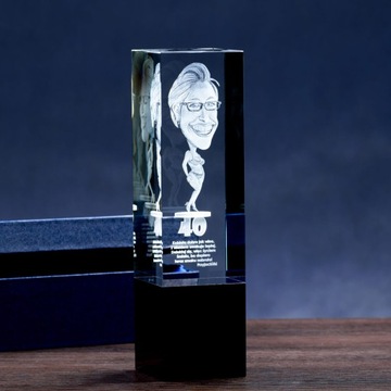 КРИСТАЛЛ с 3D КАРИКАТУРОЙ на 20, 30, 40 и 50-летие!