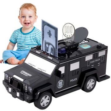 СЕЙФ-КОПИЛКА Банкомат БАНКНОТЫ МОНЕТЫ АВТОМОБИЛЬ ПОЛИЦИЯ ЧЕРНЫЙ БАНК АВТОМОБИЛЬНЫЙ ПИН-код