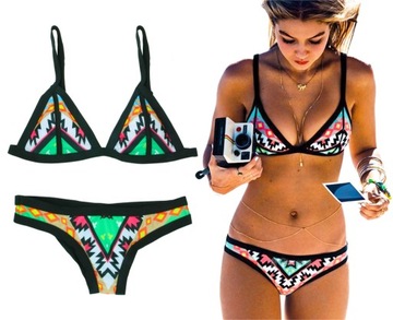 STRÓJ KĄPIELOWY DWUCZĘŚCIOWY BIKINI WYSZCZUPLAJĄCE DAMSKE WIELOKOLOR S 36