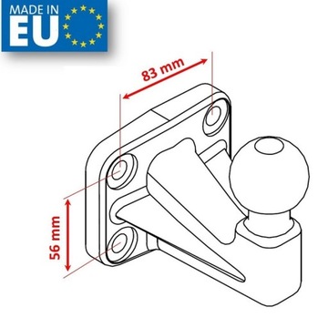 Фланцевый шар Хака Хол. Кованая одковка 83х56мм для Peugeot Boxer I 1994-2006 гг.