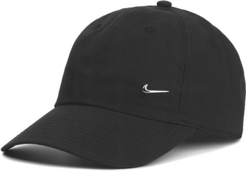 CZAPKA DAMSKA NIKE METAL Z DASZKIEM SWOOSH CZARNA BEJSBOLÓWKA METALOWE LOGO