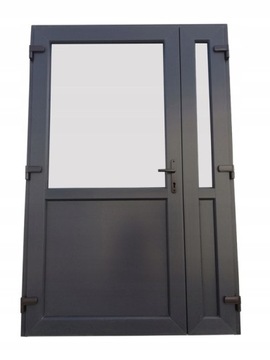 DRZWI ZEWNĘTRZNE PCV DWUSKRZYDŁOWE ANTRACYT NA WYMIAR