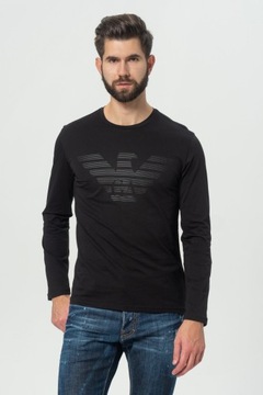 EMPORIO ARMANI czarny longsleeve z dużym logo r. S