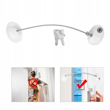 ЗАМОК БЕЗОПАСНОСТИ ДЛЯ ДЕТЕЙ, ЗАМКИ ДЛЯ ХОЛОДИЛЬНИКА БЕЗ ОТВЕРСТИЙ, БЕЛЫЕ