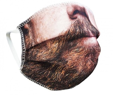 Многоразовая маска с принтом, рисунком 60°C. ПОДБОРОДОК