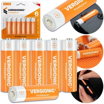 6x ЩЕЛОЧНЫЕ БАТАРЕИ AA R6 VERGIONIC Stick BATTERIES