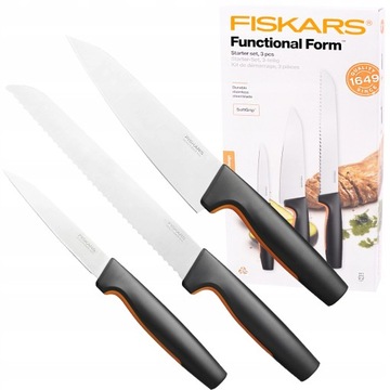 FISKARS FF Zestaw noży w pudełku do chleba obierania szefa kuchni 3 szt.