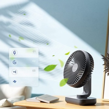 Мини-беспроводной настольный вентилятор с USB-зажимом 180° для стола