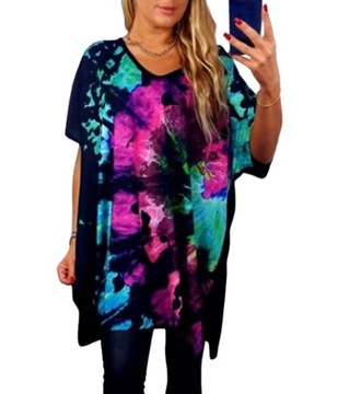 LUŹNA KOBIECA TUNIKA BLUZKA PLUS SIZE V dekolt XL/XXL różne wzory mix 700