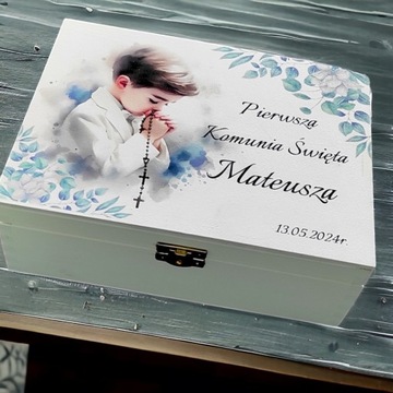 Коробка, белая подарочная коробка, Первое причастие, печать, персонализация, выкройки