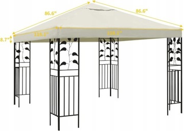 САДОВЫЙ ПАВИЛЬОН БРЕЗЕНТОВАЯ КРЫША 3 Х 3 М