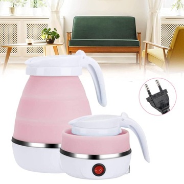 SKŁADANY CZAJNIK ELEKTRYCZNY DO PODRÓŻY, 600ML CZAJNIK TURYSTYCZNY 220V