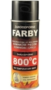 FARBA SPRAY ŻAROODPORNA LAKIER DO KOMINKÓW PIECA HANSA 930 ANTRACYT 800°