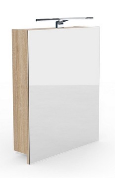 SZAFKA ŁAZIENKOWA Z LUSTREM I OŚWIETLENIEM LED 50 CM - DĄB SONOMA