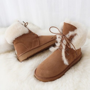 buty śniegowe G & Zaco oryginalne kożuchy damskie wełna owcza zamszowe ow