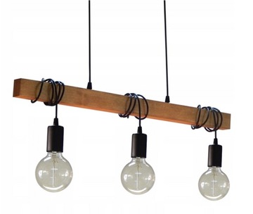LAMPA WISZĄCA SUFITOWA ŻYRANDOL PLAFON 015-3 LED DREWNO LOFT SALON STÓŁ HOL