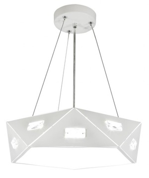 Lampa wisząca biała pięciokątna regulowana LED 24W