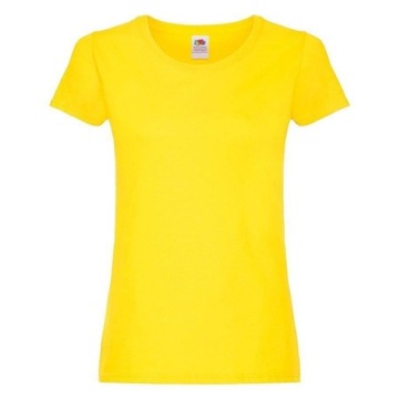 T-shirt damski koszulka bawełniana Fruit of The Loom ORIGINAL żółta XS