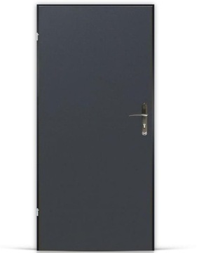 DRZWI WEJŚCIOWE TECHNICZNE METALOWE OCIEPLANE URAN+ OŚCIE, ANTRACYT 90 LEWE