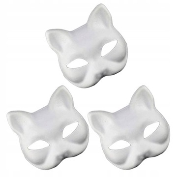 Белая маска DIY Therian Masks однотонная 3 шт.