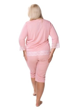 MEWA dwuczęściowa piżama damska Peonia 44 ciemny różowy
