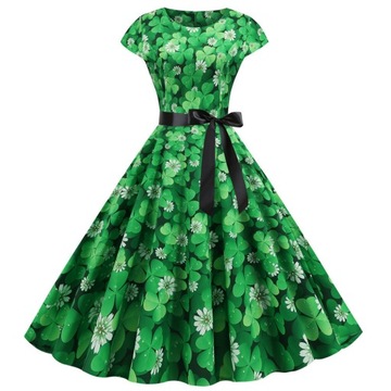 Sukienki damskie duża spódnica Clover 3D Print mody bez rękawów B154-71