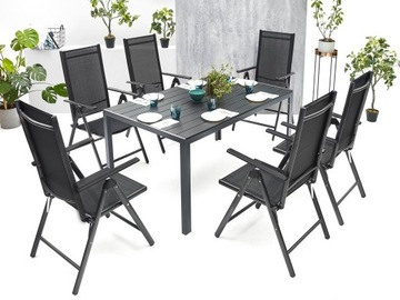 MEBLE OGRODOWE ZESTAW STÓŁ 6+1 NA TARAS BALKON