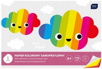 Papier kolorowy wycinanka samoprzylepna B4 8 k.