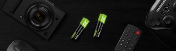 Зеленые батарейки 4x AA HR6 2600 мАч GR01
