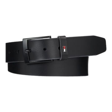 TOMMY HILFIGER MĘSKI PASEK DO SPODNI ADAN LEATHER 3.5 CZARNY r.115