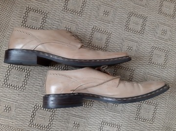 buty męskie eleganckie- Conhpol - skóra solidna - beżowe - rozm. 42 /x6