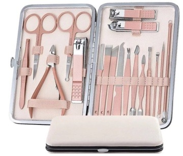 ZESTAW MANICURE PEDICURE PAZNOKCI PRZYBORNIK 16 EL