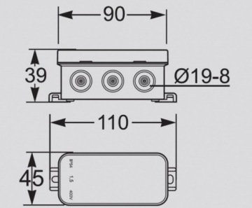 Универсальный корпус фильтра Filtercon 90х45х40мм