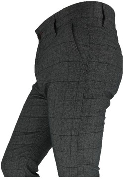 Мужские серые брюки в шотландскую клетку — меланж L32 W39