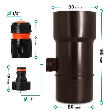 ДОЖДЕВОЙ УБОРНИК 90 ММ ДОЖДЕВОЙ СБОРНИК ЖЕЛОБ ВОССТАНОВЛЕНИЯ КОРИЧНЕВЫЙ X5