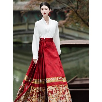 Nowa spódnica z maską konia w chińskim stylu jesienno-zimowym dla kobiet