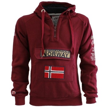 Geographical Norway Sweatshirt Gymclass Hoodie Burgundy Man