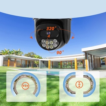 ДВОЙНАЯ КАМЕРА 2X5MP 5 ГГц ЗУМ ВНЕШНЕЕ ВРАЩЕНИЕ IP WIFI ОБНАРУЖЕНИЕ ТРЕВОГИ