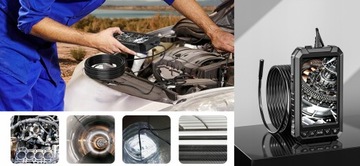 ИНСПЕКЦИОННАЯ КАМЕРА Трубный эндоскоп 4 насадки 1080P FULL HD 5-дюймовый IPS-ЭКРАН