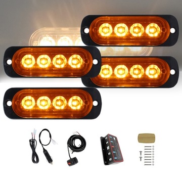 LAMPY OSTRZEGAWCZE LED LAWETA POMOC STROBOSKOPY KOGUT DO ATRAPY POMARAĆZOWE