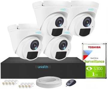 Monitoring IP Zestaw 4 Kamery FHD Rejestrator PoE