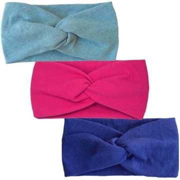 ZESTAW 3 SZEROKICH OPASEK WIOSENNYCH DLA DZIEWCZYNKI FUKSJA CHABER MIĘTA